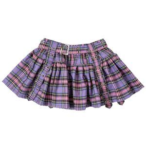 ACDC RAG - Royal Road Punk Rock Purple Tartan Pleated Skirt